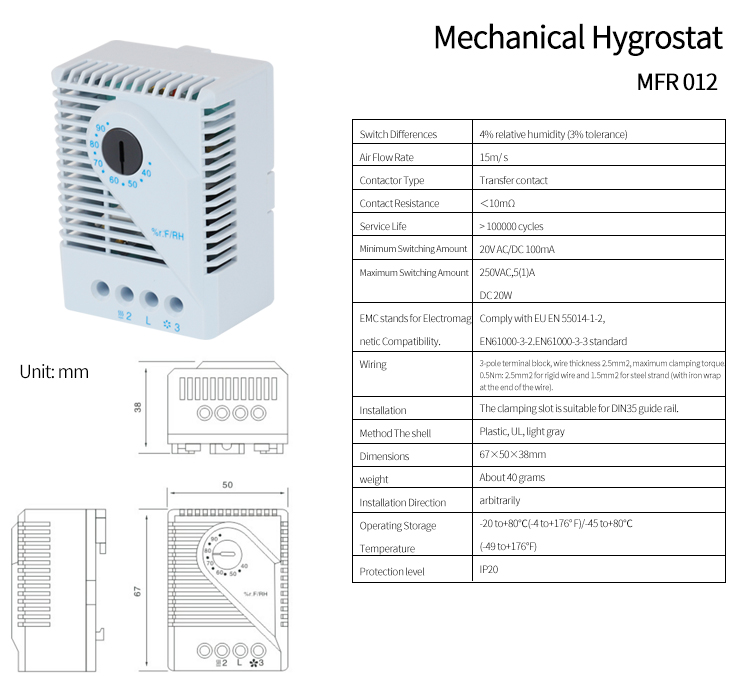 MFR 012 Таблица параметров