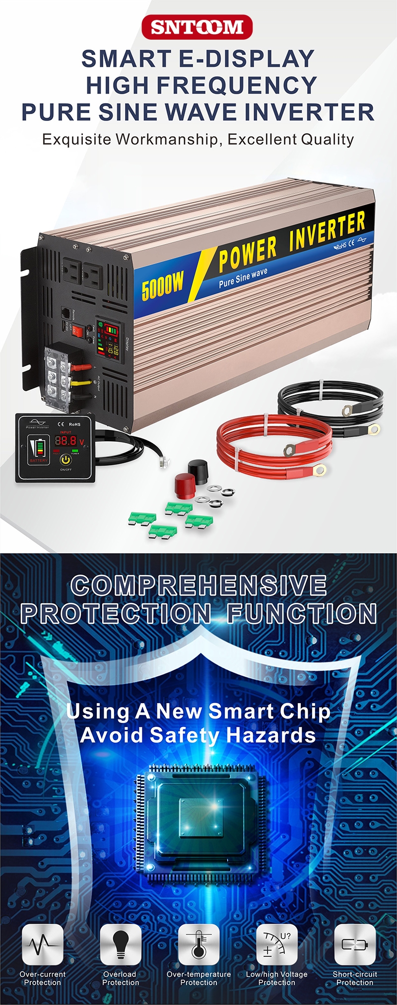 инвертор мощности от 12 В постоянного тока до 110 В переменного тока