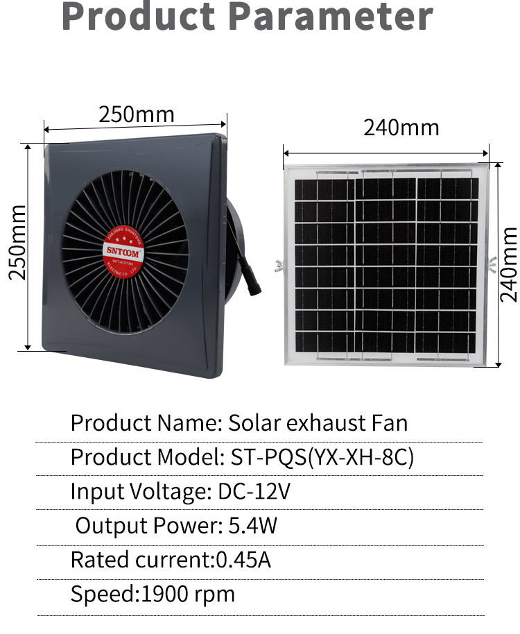 Солнечный выпускной вентилятор.